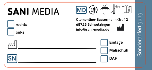 Acetatseide-Etiketten für MDR-Kennzeichnung von Einlagen, Schuhen & Orthesen